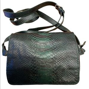 ❌SOLD❌ Liebeskind green/black faux python crossbody bag.